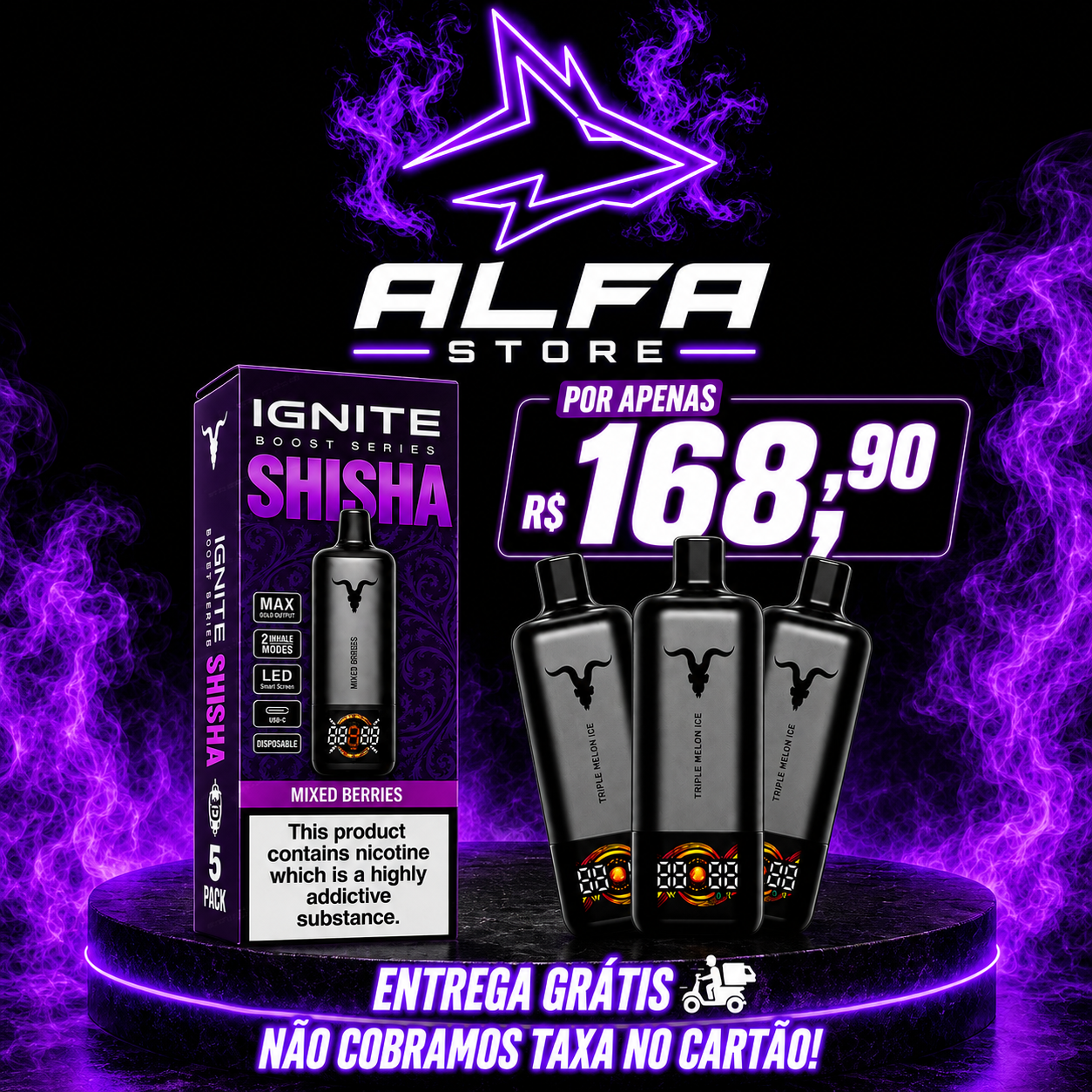 IGNITE SHISHA V400 R$ 168,90